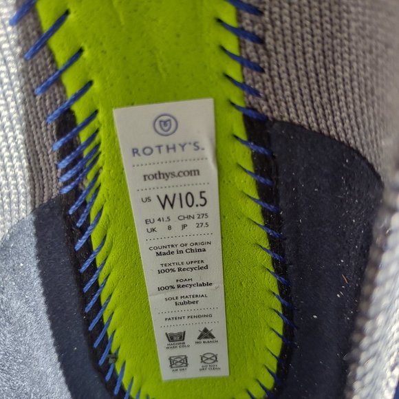 Rothy's Point Flats Cloud Grey Birdseye 10.5 - Picture 5 of 11